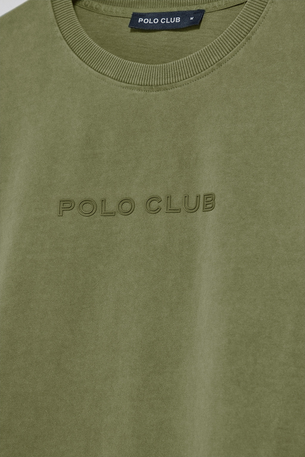 Khaki long-sleeve tee Hermes with Rigby Go rubber logo - Image 7