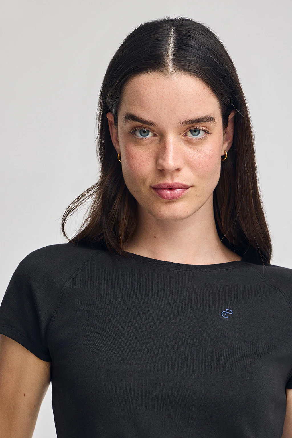 Black T-shirt Hesperia with embroidered monogram - Image 3