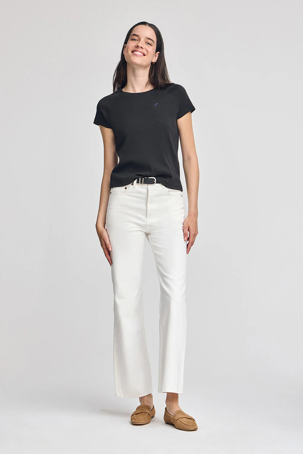 Black T-shirt Hesperia with embroidered monogram - Image 4