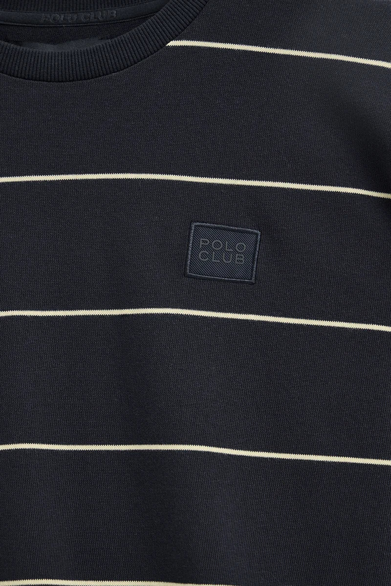Striped T-shirt in navy blue and light yellow with Polo Club patch - Image 8