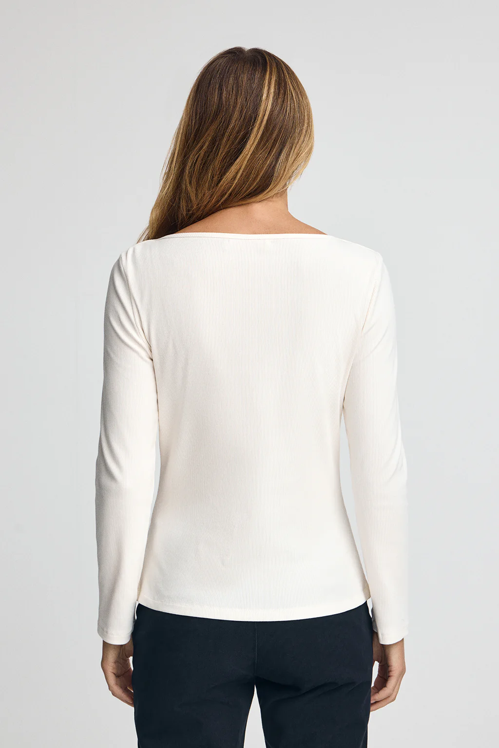 Nude long-sleeve boat-neck T-shirt Polo Club - Image 5