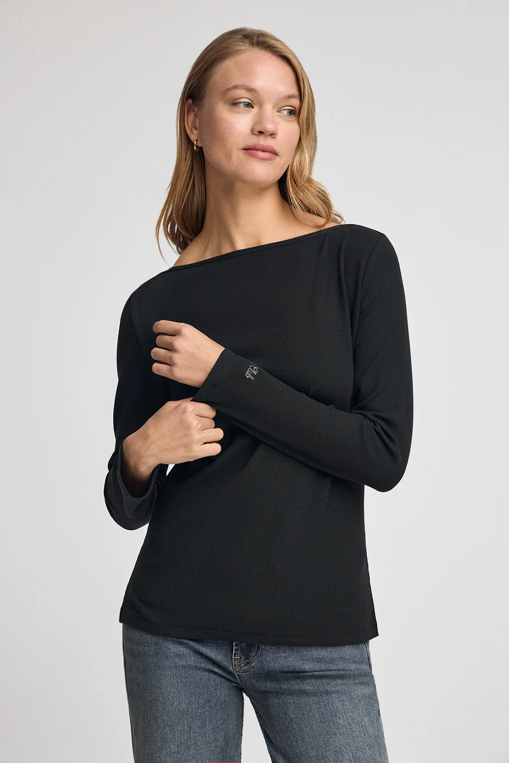 Black long-sleeve boat-neck T-shirt Polo Club - Image 2