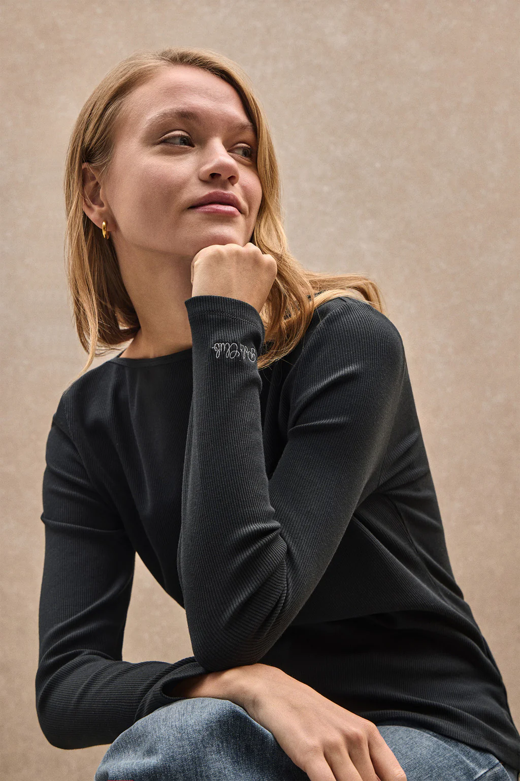 Black long-sleeve boat-neck T-shirt Polo Club - Image 3