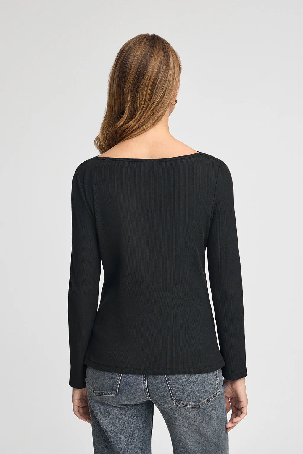 Black long-sleeve boat-neck T-shirt Polo Club - Image 5