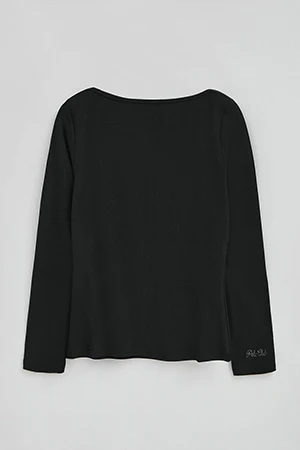 Black long-sleeve boat-neck T-shirt Polo Club - Image 8