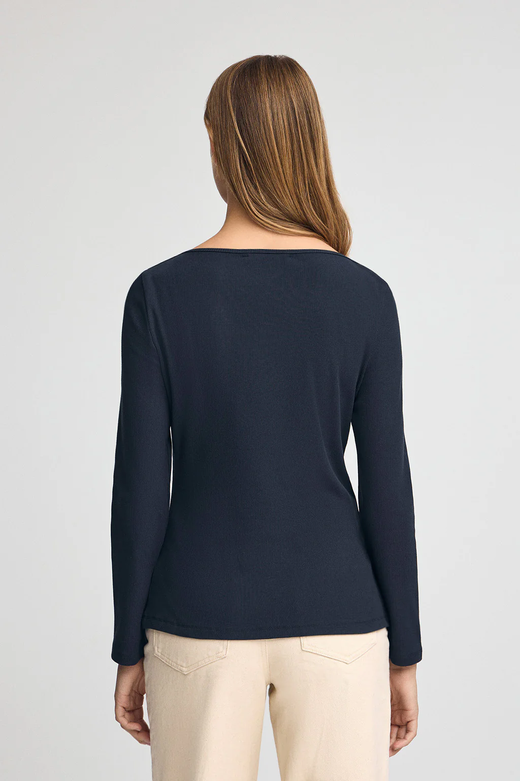 Navy-blue long-sleeve boat-neck T-shirt Polo Club - Image 5