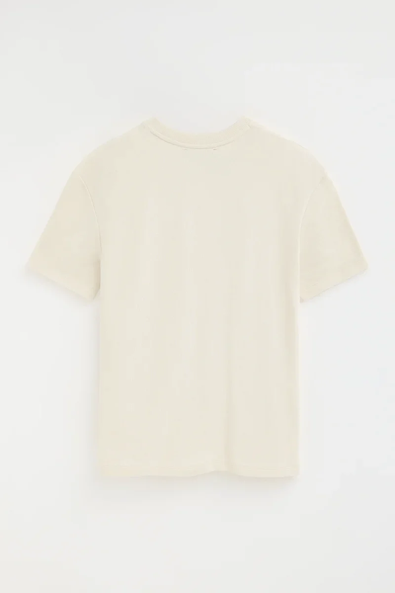 Nude micro-textured T-shirt with Polo Club patch - Image 9