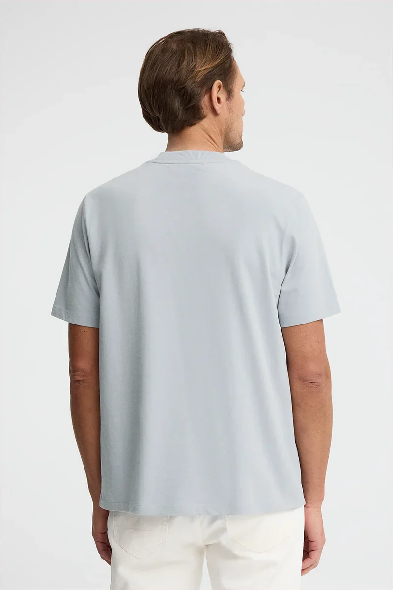 Light-blue loose-fit T-shirt with Polo Club embroidery - Image 5