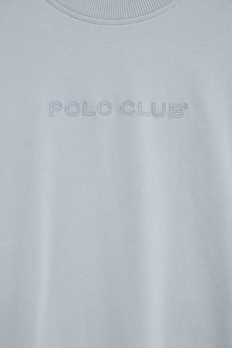 Light-blue loose-fit T-shirt with Polo Club embroidery - Image 7