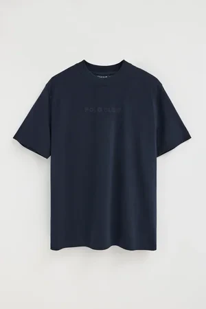 Navy-blue loose-fit T-shirt with Polo Club embroidery - Image 10