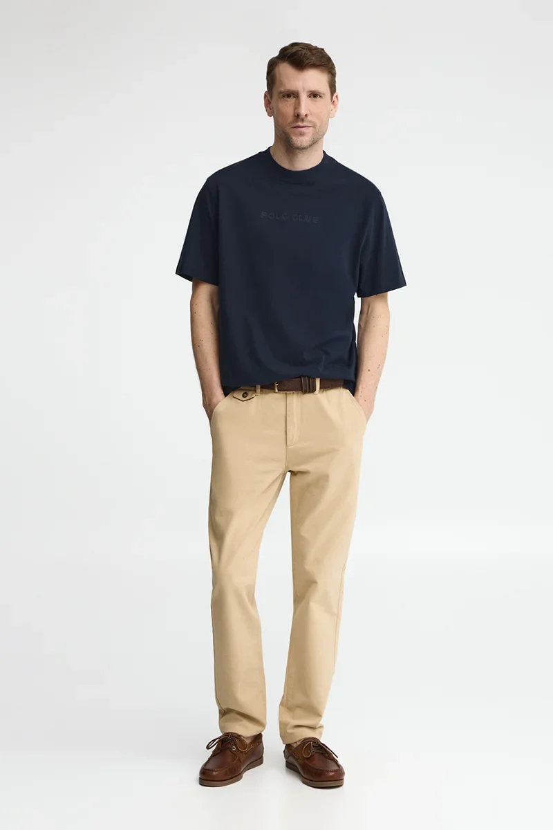 Navy-blue loose-fit T-shirt with Polo Club embroidery - Image 4