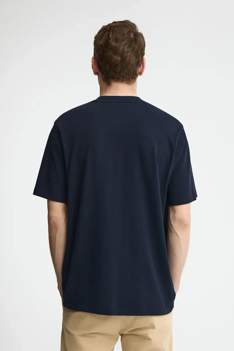 Navy-blue loose-fit T-shirt with Polo Club embroidery - Image 5