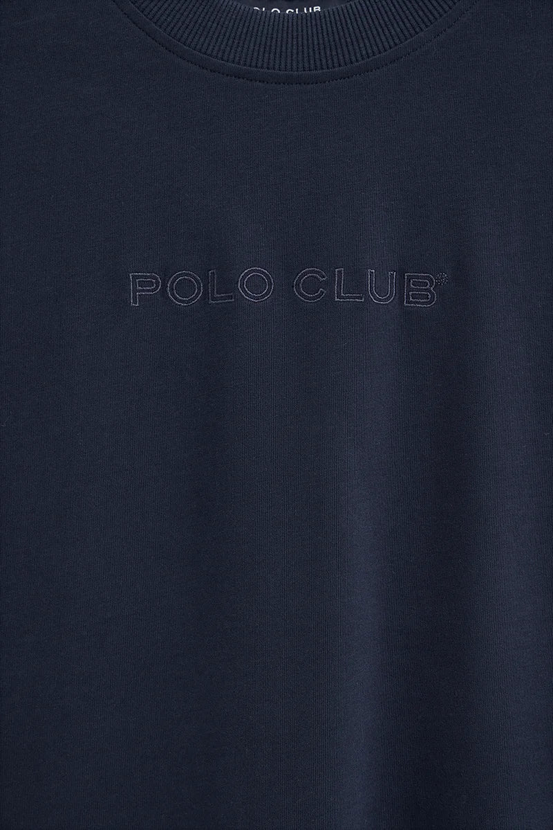 Navy-blue loose-fit T-shirt with Polo Club embroidery - Image 7