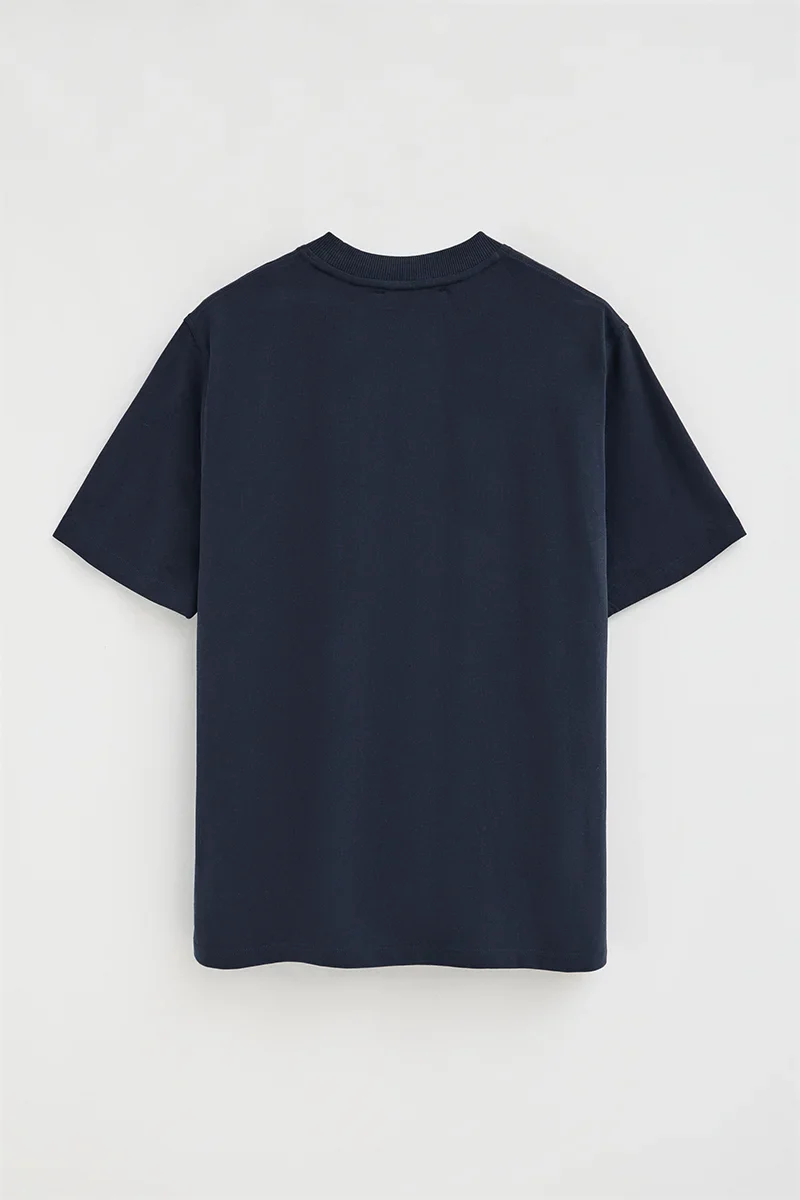 Navy-blue loose-fit T-shirt with Polo Club embroidery - Image 8