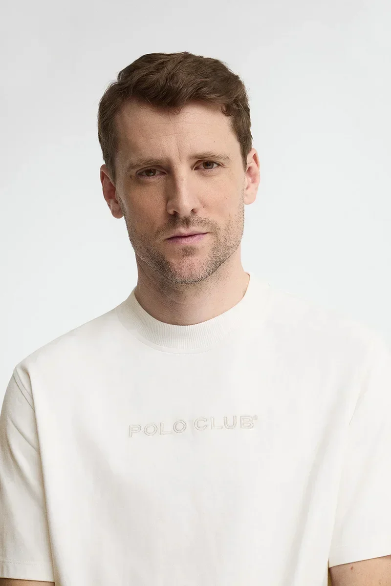 White loose-fit T-shirt with Polo Club embroidery - Image 3