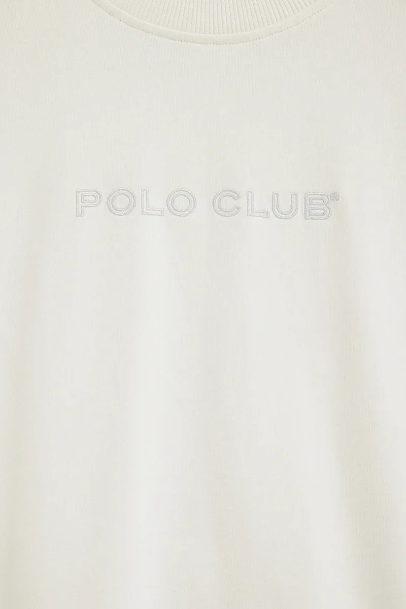 White loose-fit T-shirt with Polo Club embroidery - Image 7