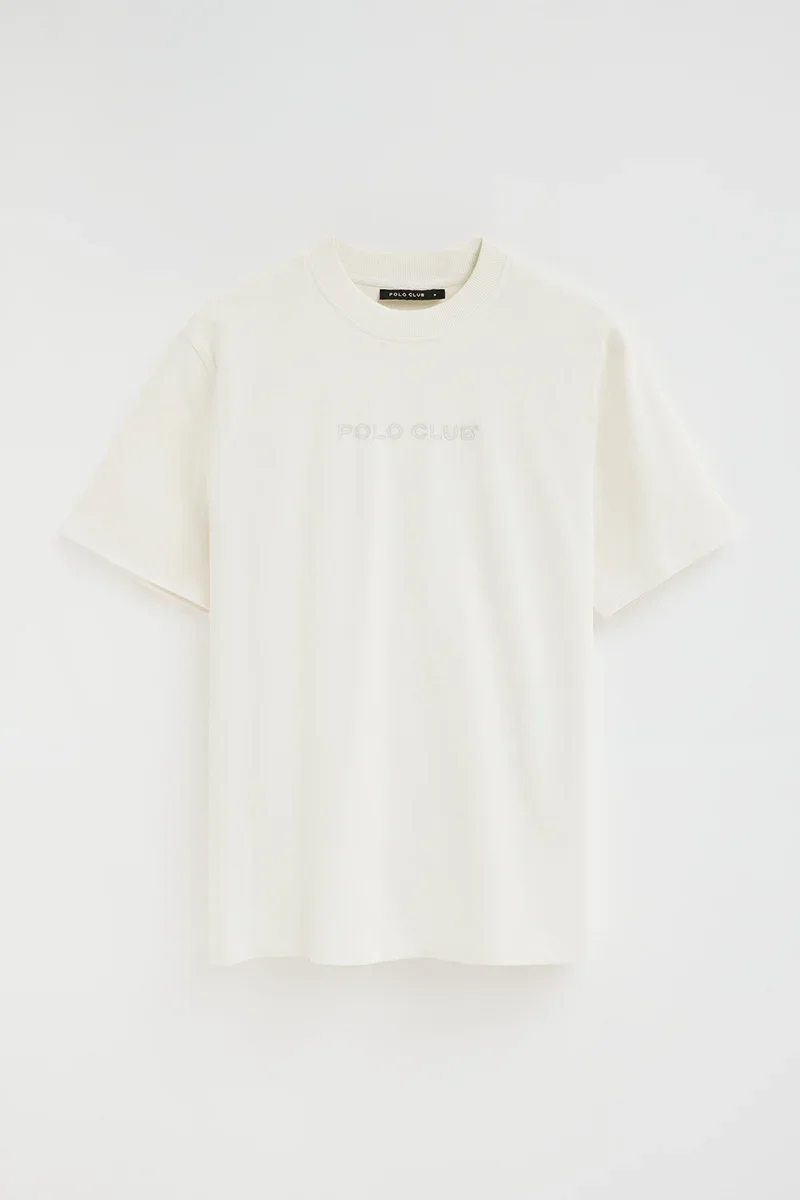 White loose-fit T-shirt with Polo Club embroidery - Image 9