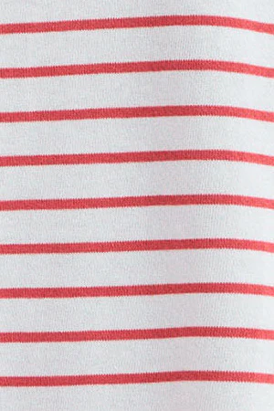 Coral and beige striped T-shirt with embroidered monogram - Image 10