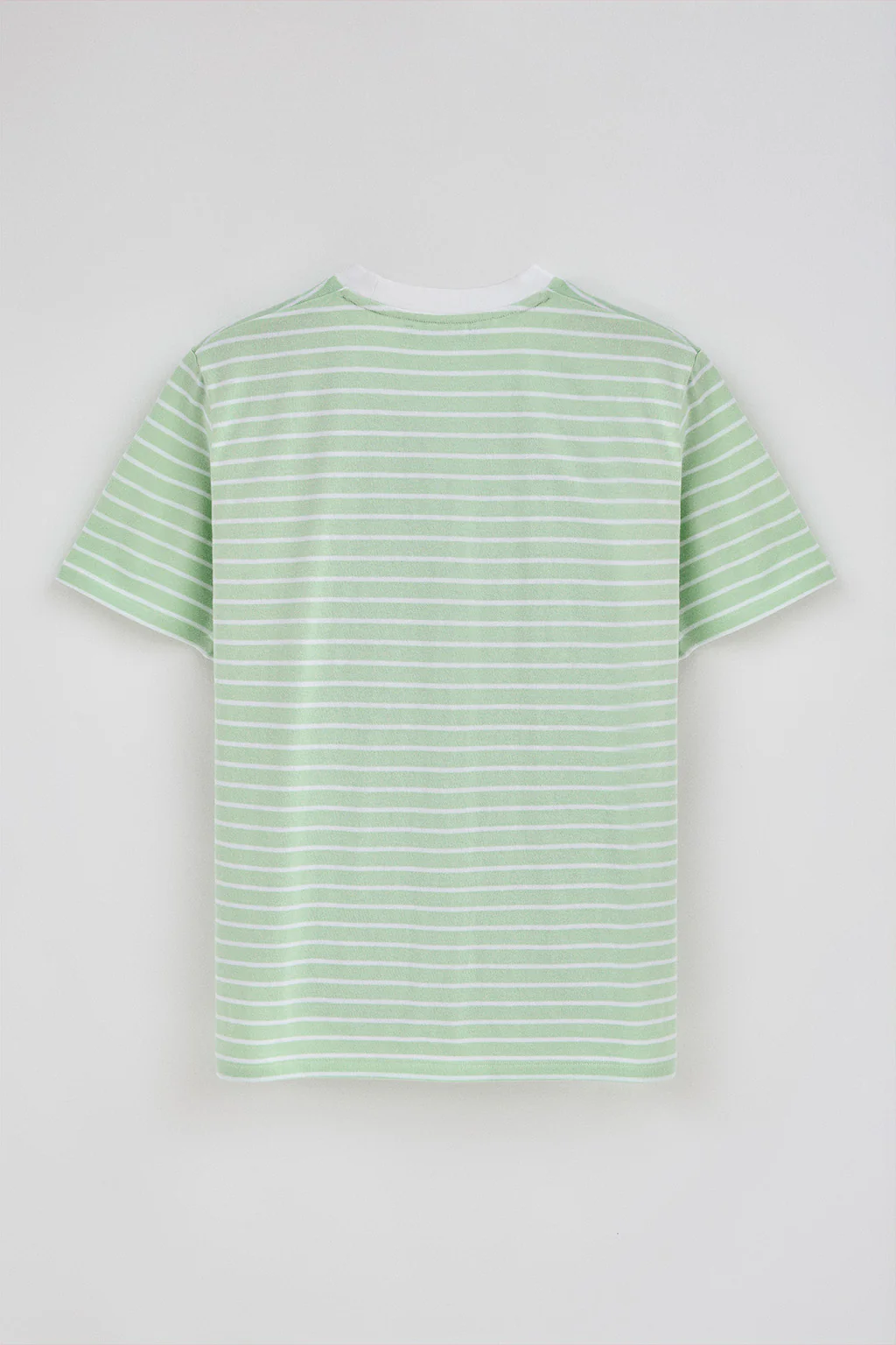 Mint and beige striped T-shirt with embroidered monogram - Image 6
