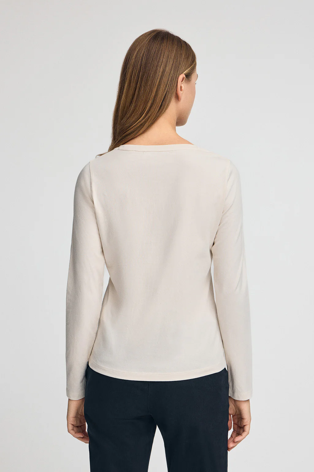 Nude long-sleeve T-shirt with Polo Club rhinestones - Image 4