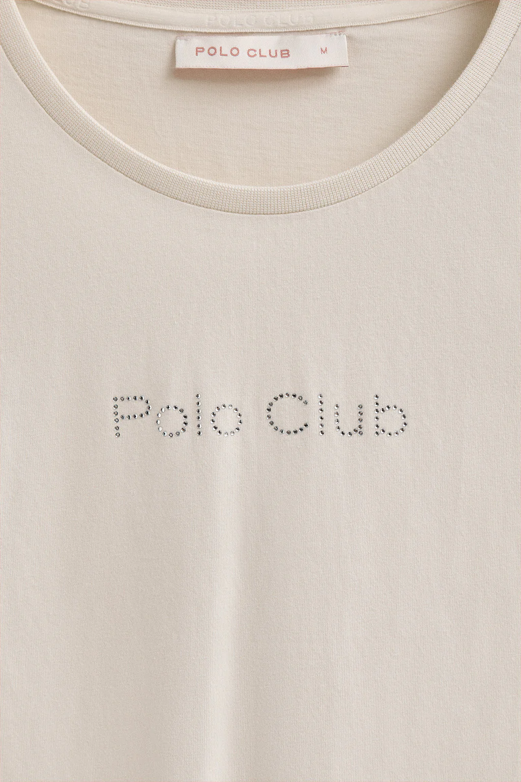 Nude long-sleeve T-shirt with Polo Club rhinestones - Image 6