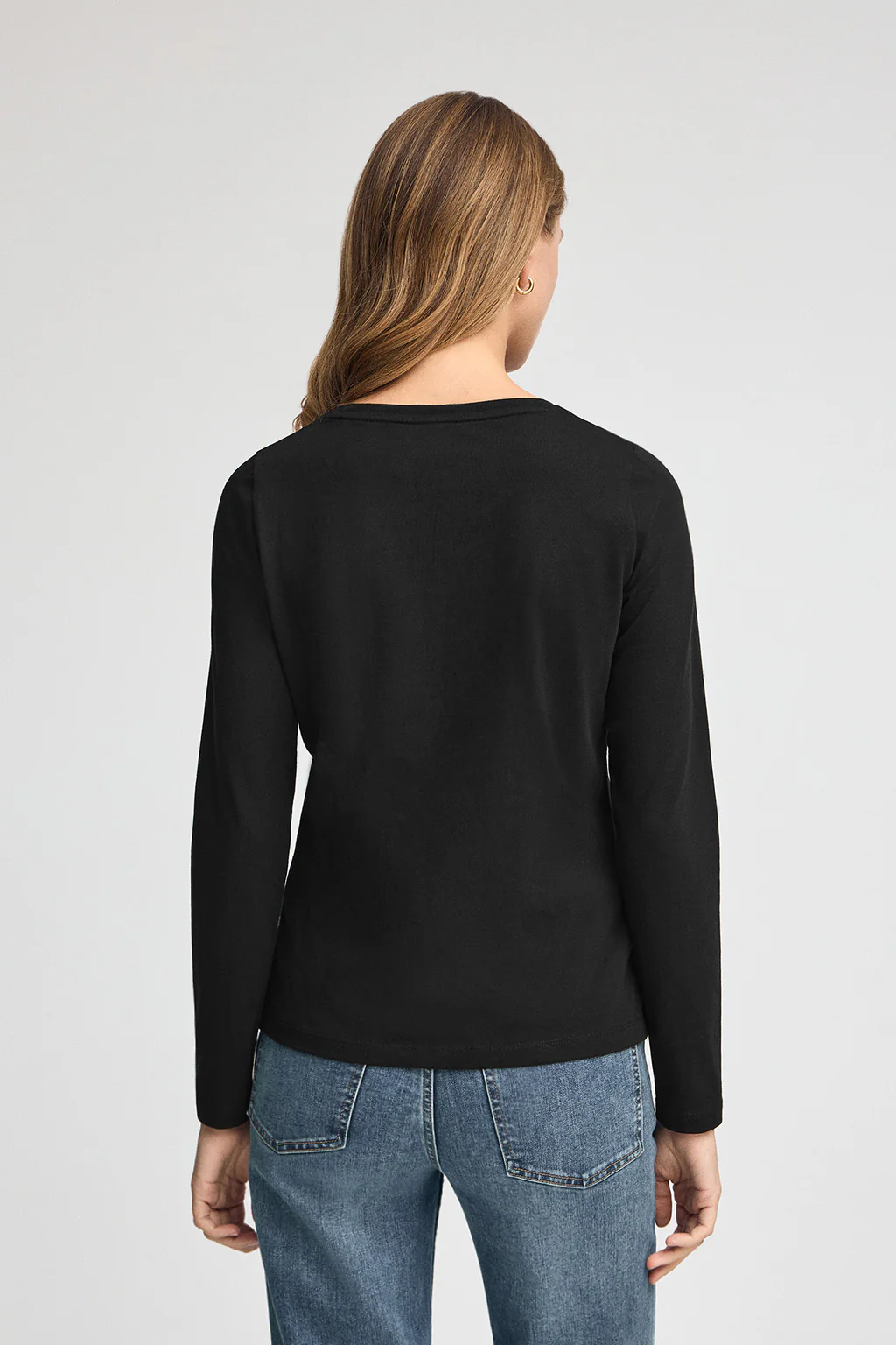 Black long-sleeve T-shirt with Polo Club rhinestones - Image 5
