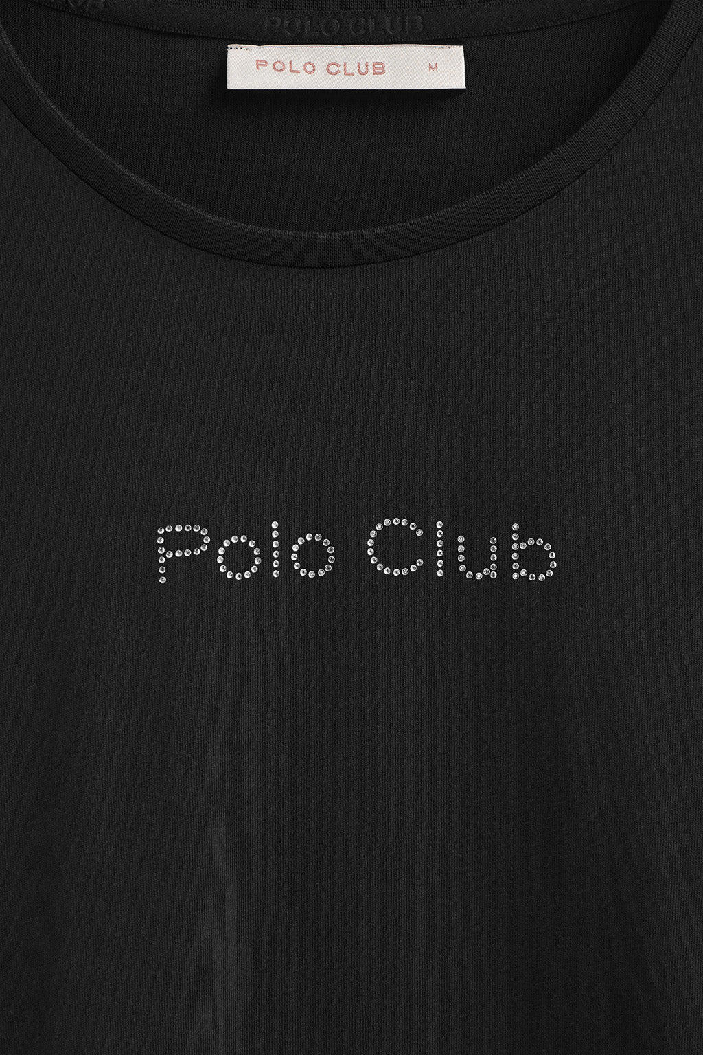 Black long-sleeve T-shirt with Polo Club rhinestones - Image 7
