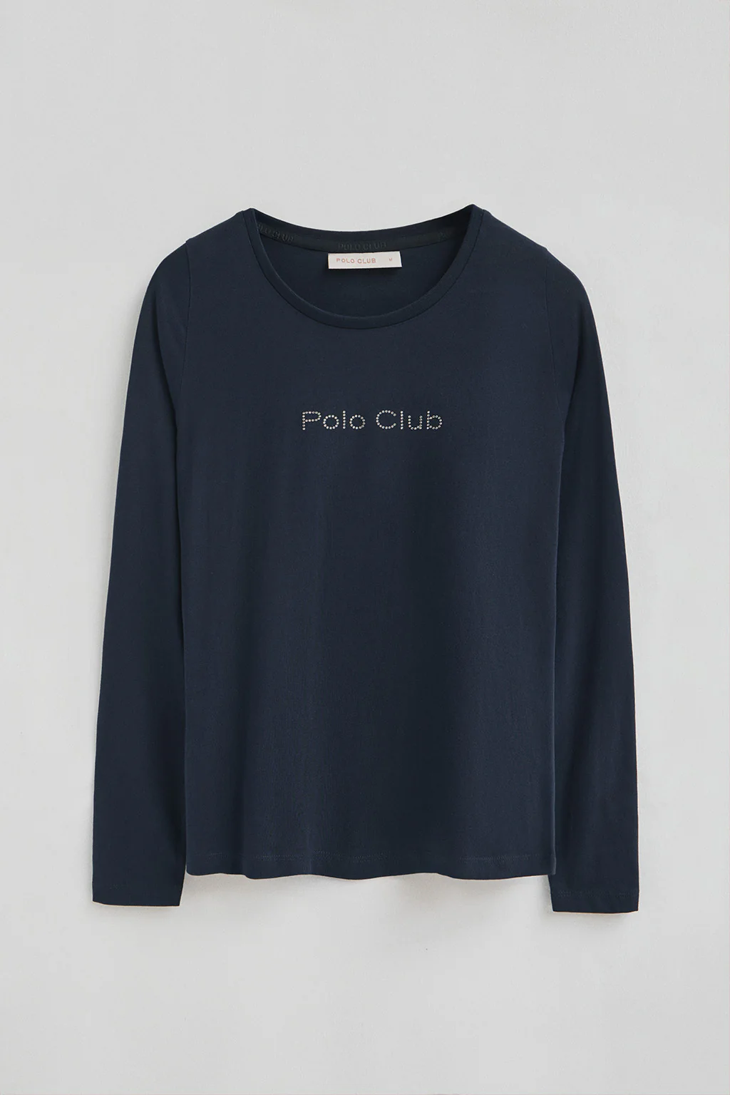 Navy-blue long-sleeve T-shirt with Polo Club rhinestones - Image 5