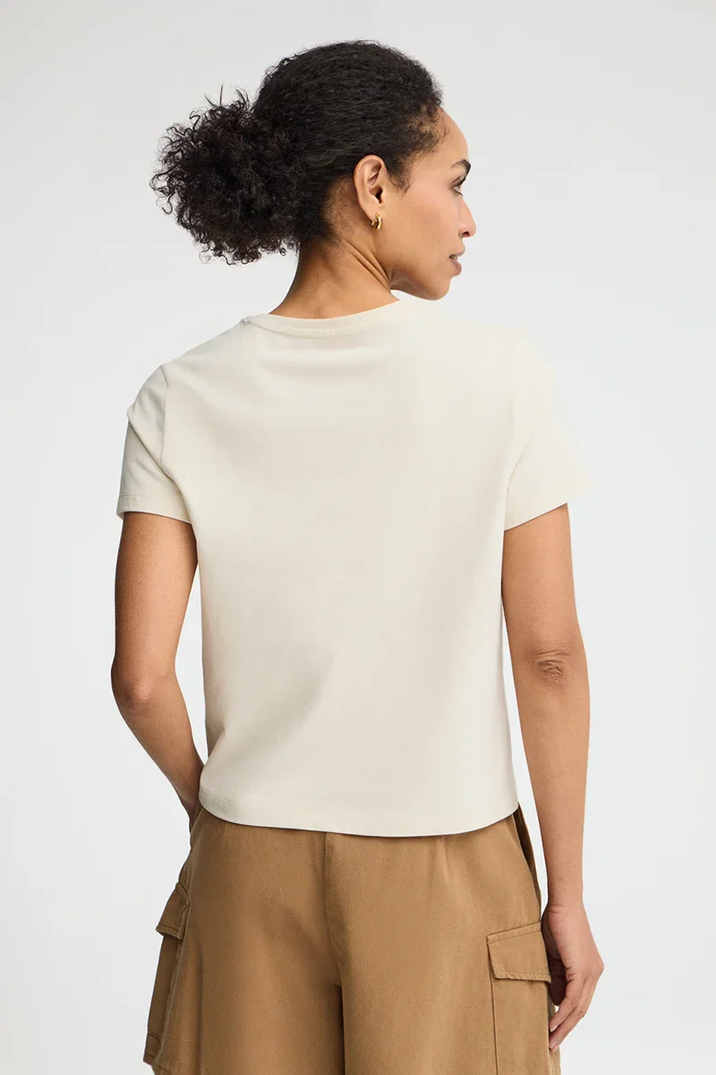 Cream short-sleeve T-shirt with Polo Club rhinestones - Image 5
