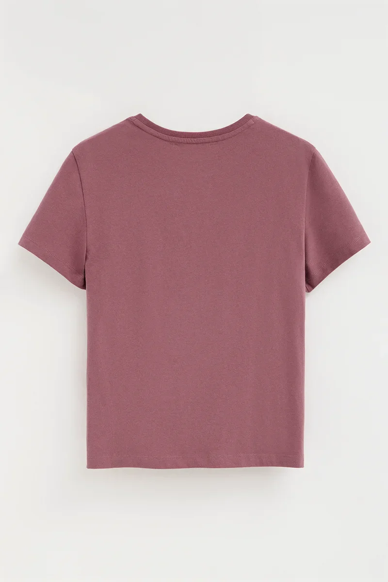 Retro-pink short-sleeve T-shirt with Polo Club rhinestones - Image 8