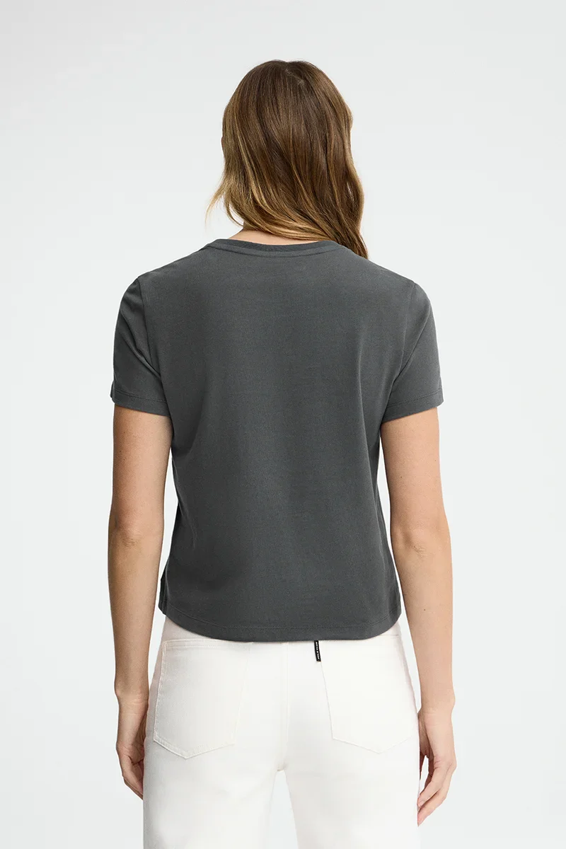 Stone-grey short-sleeve T-shirt with Polo Club rhinestones - Image 5