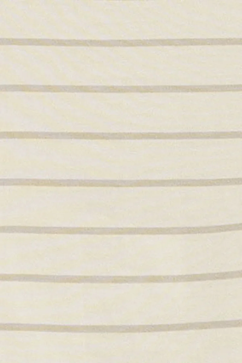 Striped T-shirt in cream and light brown with boat neck and Polo Club logo - Image 11