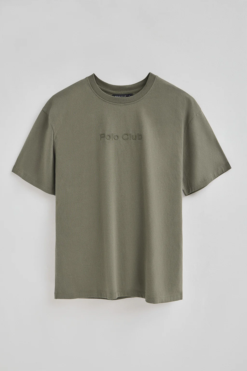 Army-green short-sleeve T-shirt with Polo Club rubber logo - Image 6