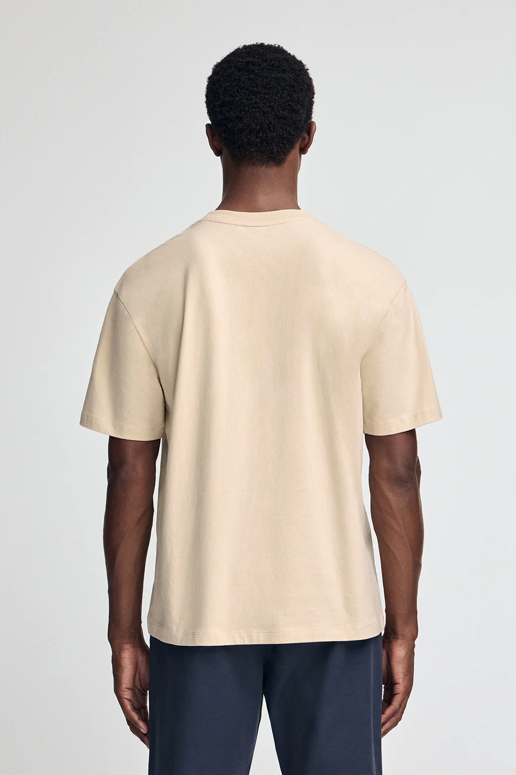 Beige short-sleeve T-shirt with Polo Club rubber logo - Image 4
