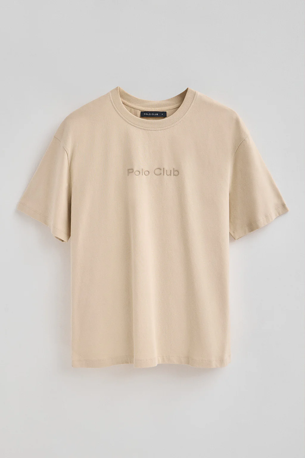 Beige short-sleeve T-shirt with Polo Club rubber logo - Image 9