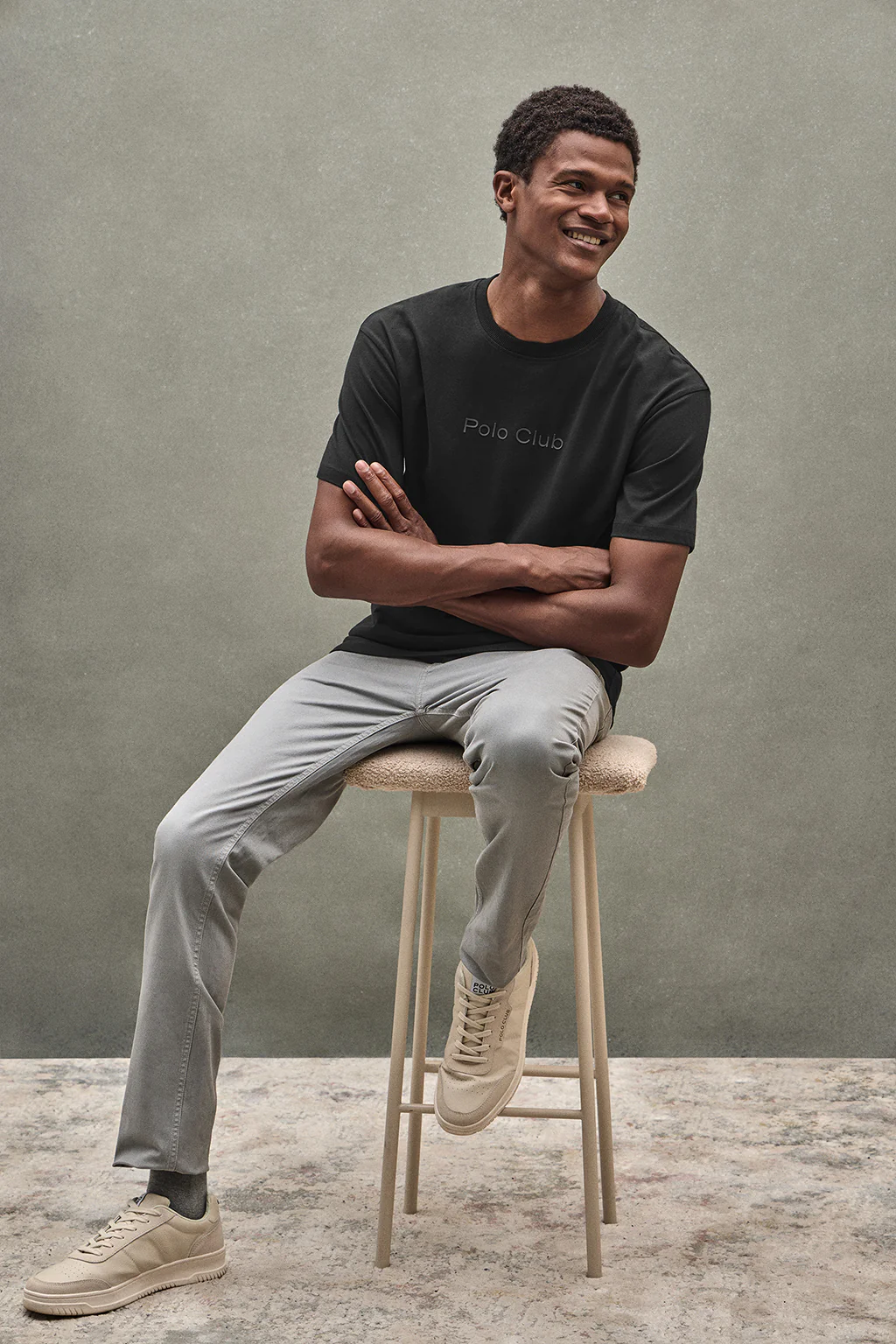 Black short-sleeve T-shirt with Polo Club rubber logo - Image 5