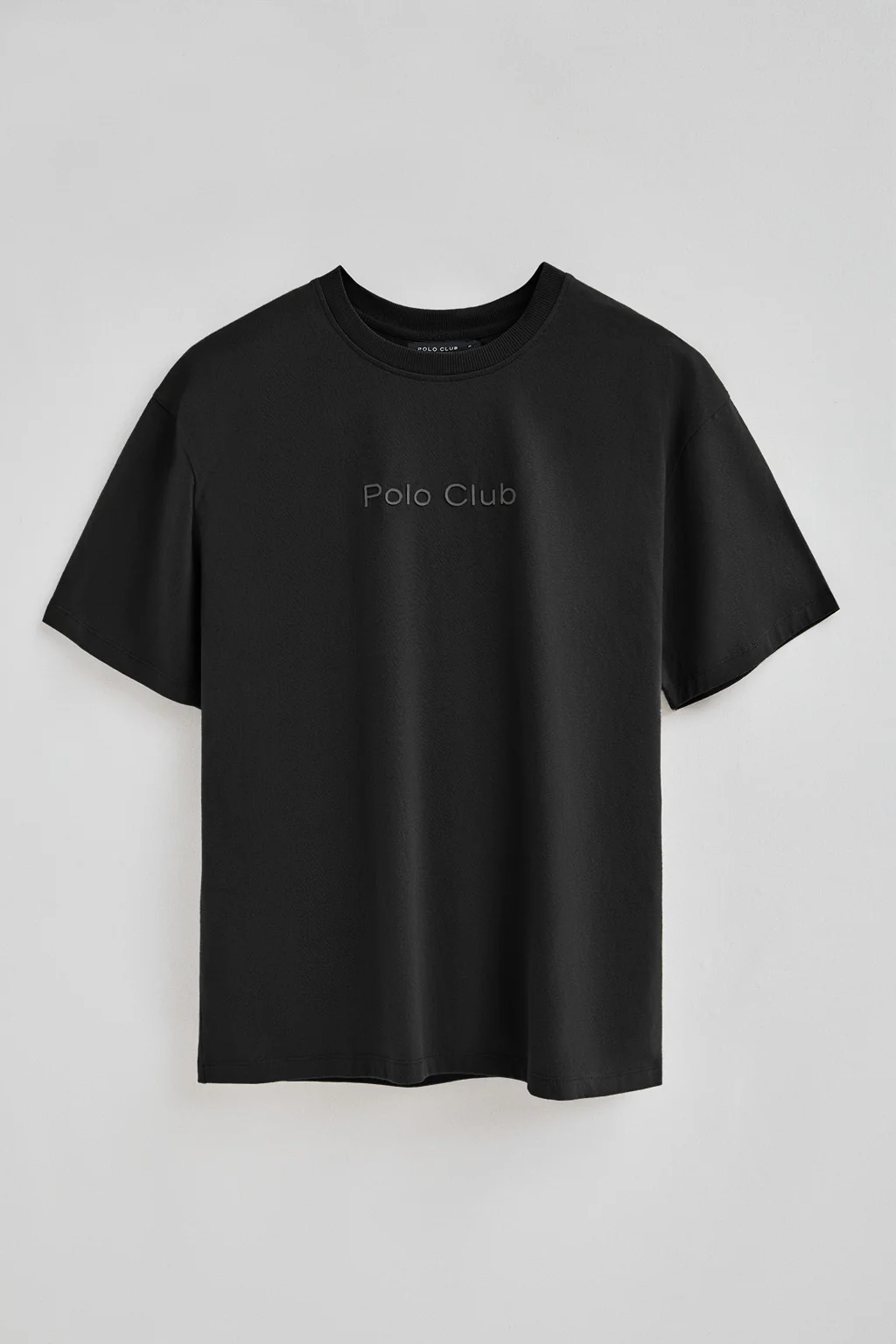 Black short-sleeve T-shirt with Polo Club rubber logo - Image 6