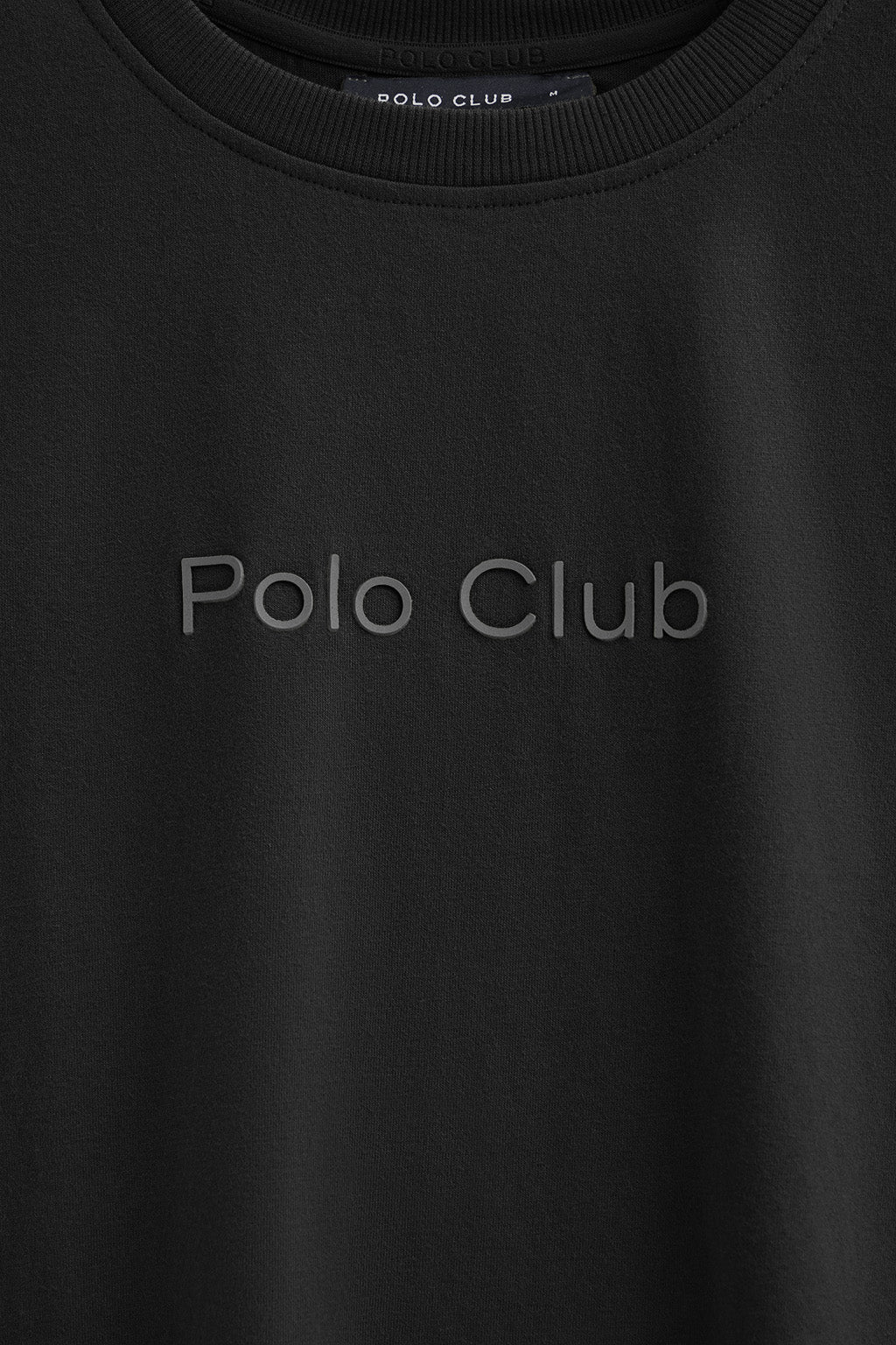 Black short-sleeve T-shirt with Polo Club rubber logo - Image 7