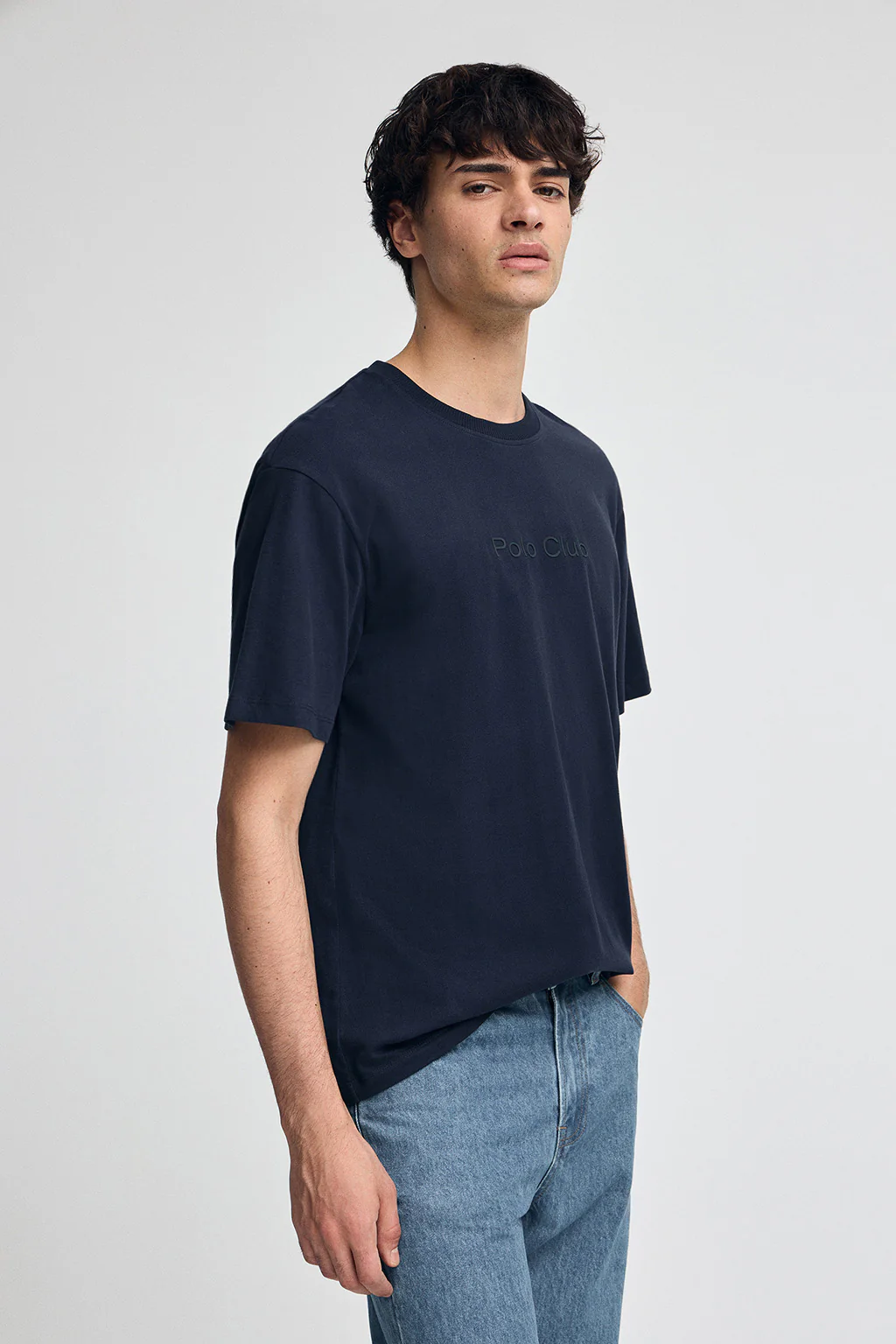 Navy-blue short-sleeve T-shirt with Polo Club rubber logo - Image 2