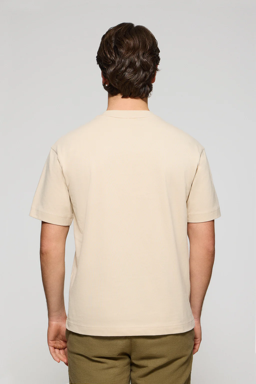 Beige round-neck short-sleeve tee with Polo Club logo - Image 5