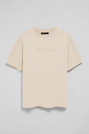 Beige round-neck short-sleeve tee with Polo Club logo - Image 9