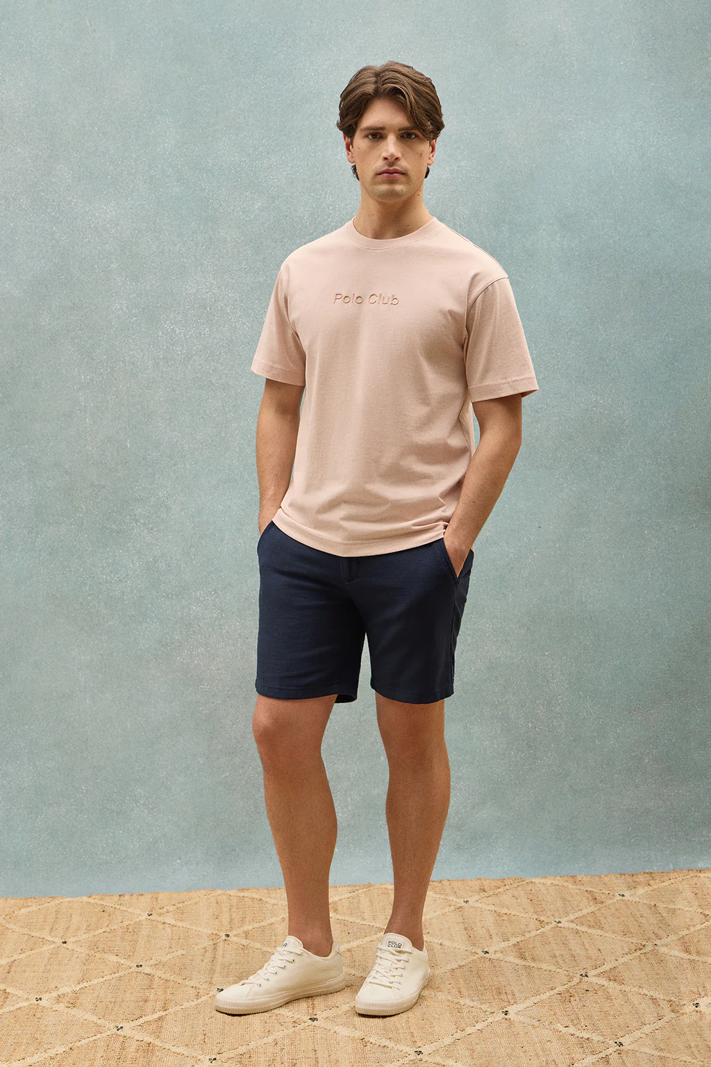 Blush-pink round-neck short-sleeve tee with Polo Club logo - Image 10
