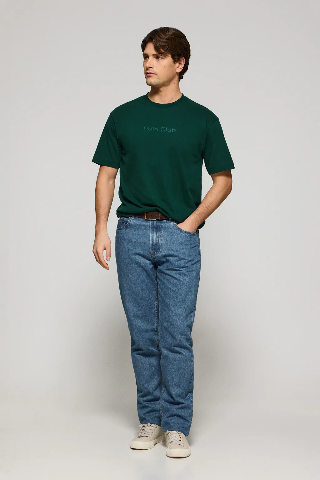 Emerald-green round-neck short-sleeve tee with Polo Club logo - Image 3