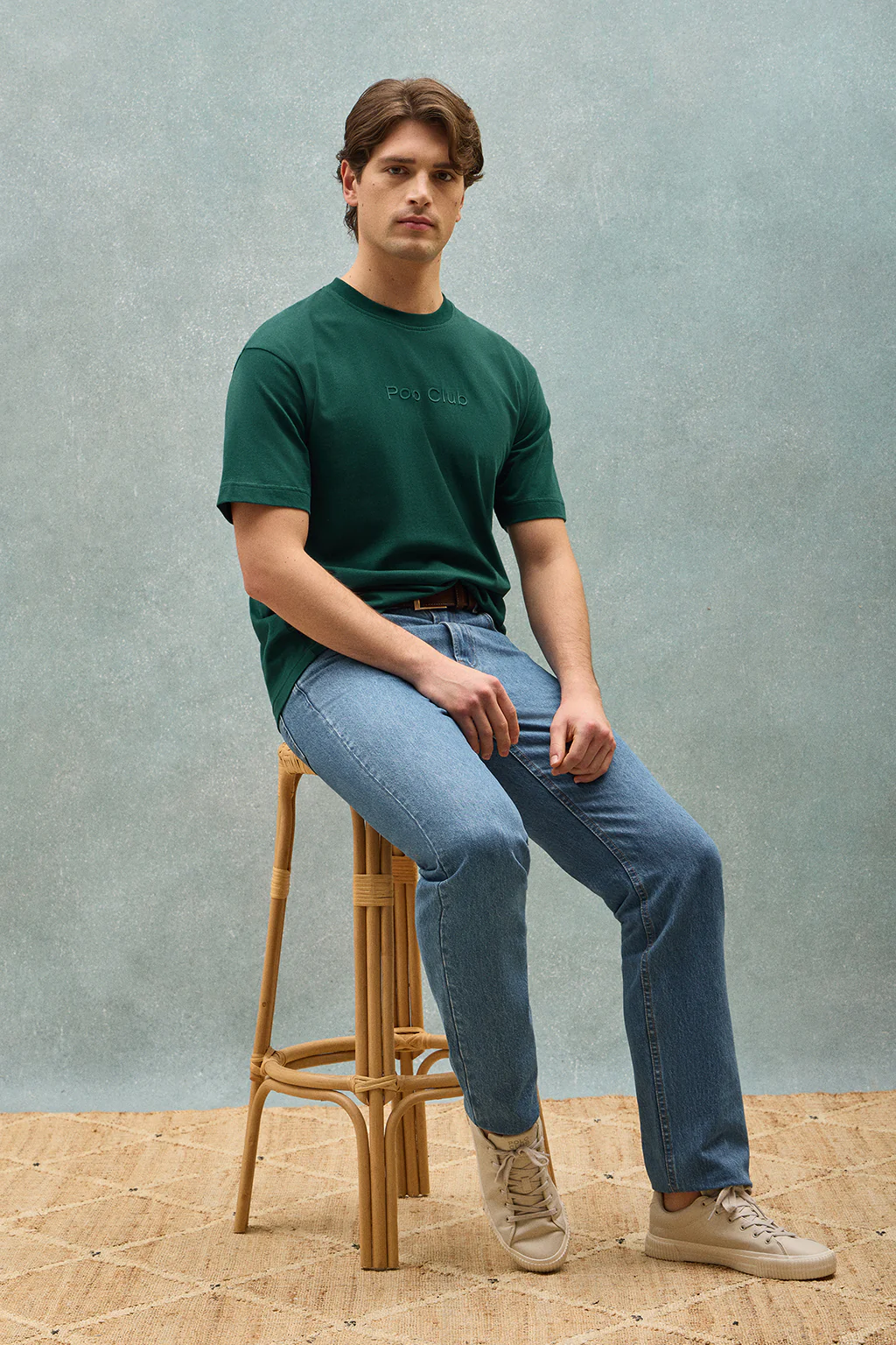 Emerald-green round-neck short-sleeve tee with Polo Club logo - Image 4