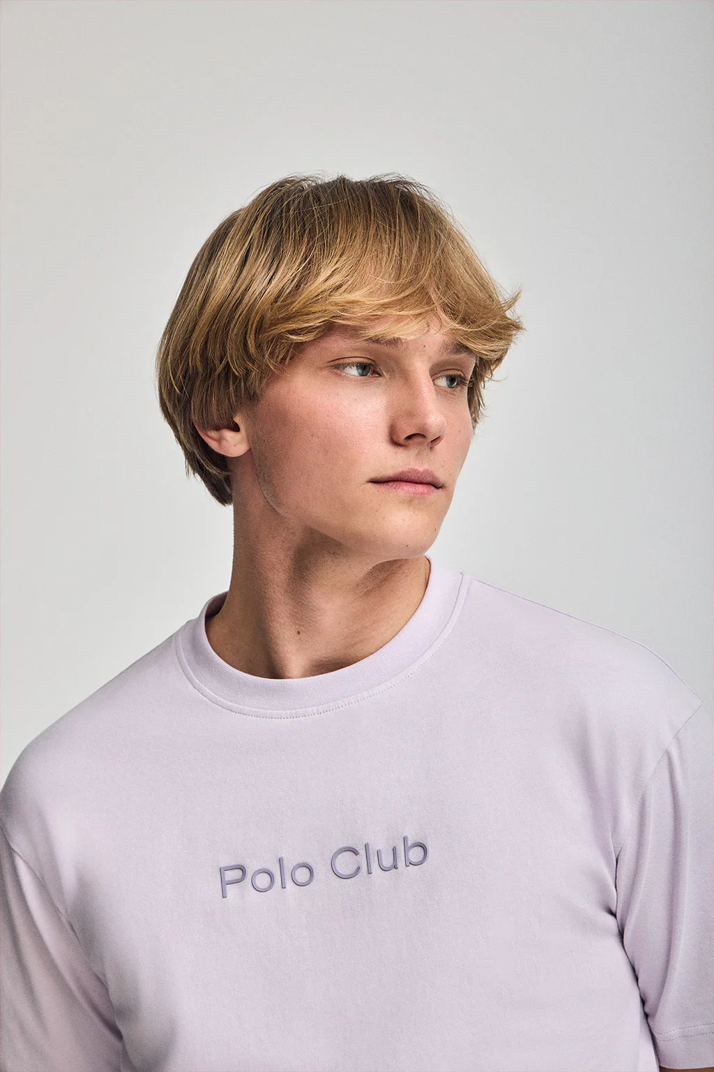 Lavender round-neck short-sleeve tee with Polo Club logo - Image 3