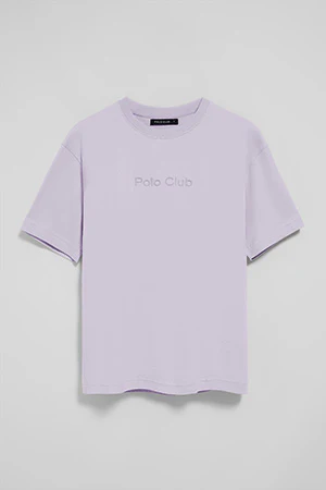 Lavender round-neck short-sleeve tee with Polo Club logo - Image 9