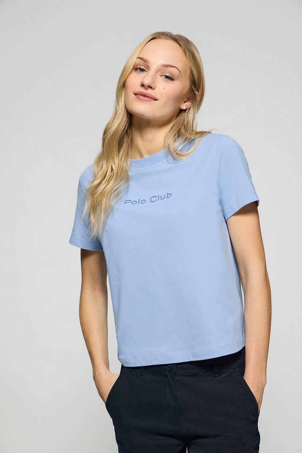 Aqua T-shirt Tori with Polo Club Minimal Combo logo