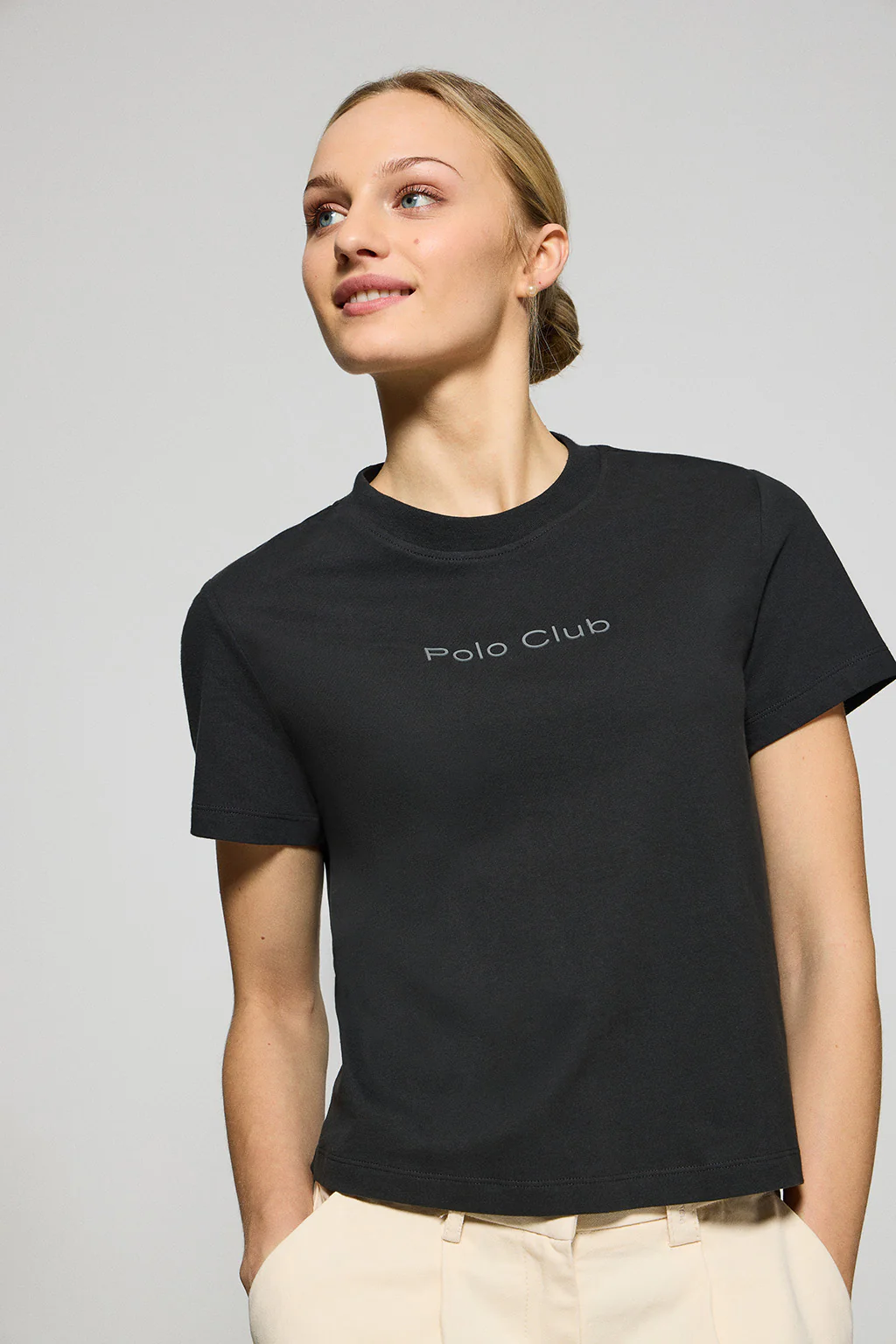 Black T-shirt Tori with Polo Club Minimal Combo logo