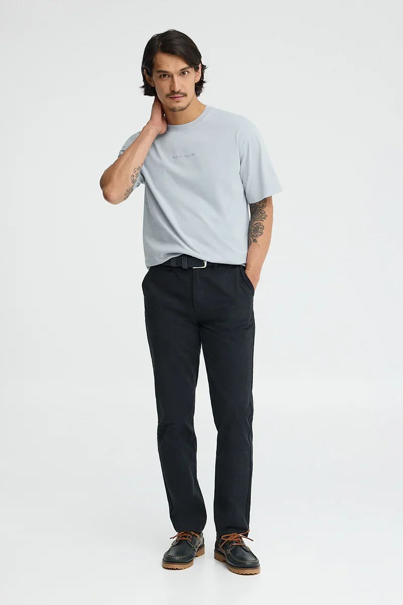 Light-blue relaxed-fit T-shirt with Polo Club rubberised logo - Image 4