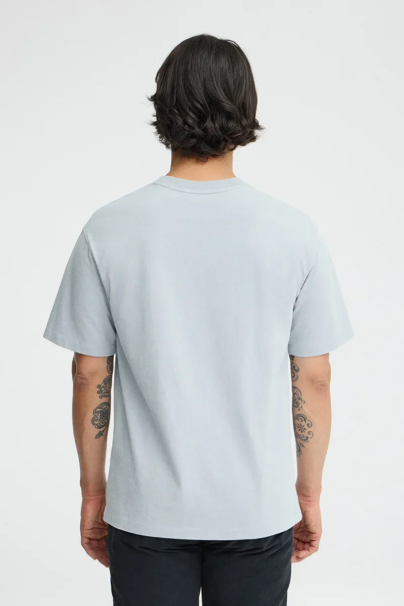 Light-blue relaxed-fit T-shirt with Polo Club rubberised logo - Image 5